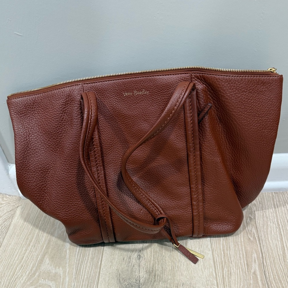 Vera Bradley Brown Leather Tote Bag